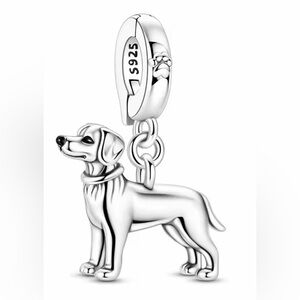 Silver Labrador Dog Dangle Charm